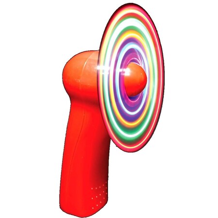 Endless Games Portable Light Up Mini Cooling Fan with Red Handle Battery Operated for Hot Weather EN3330929